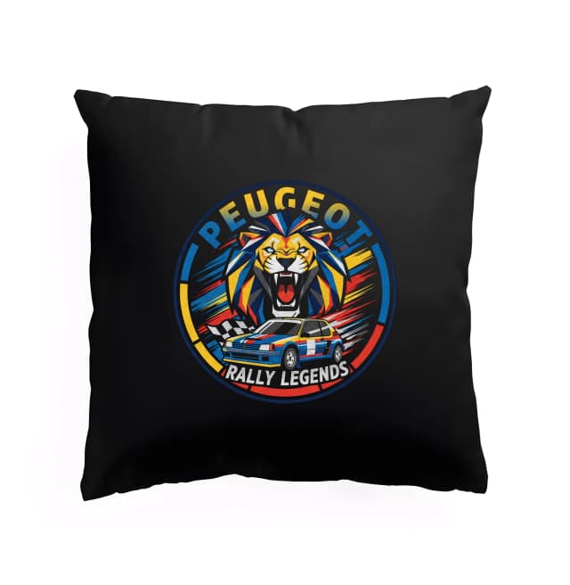 Polštář Peugeot Rally Legends Hrdinský Lev Retro Barvy A Rallyová Sláva