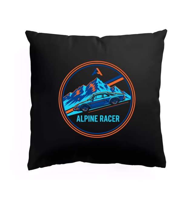 Polštář Noční Alpine Racer Retro Horské Sny V Modré A Oranžové