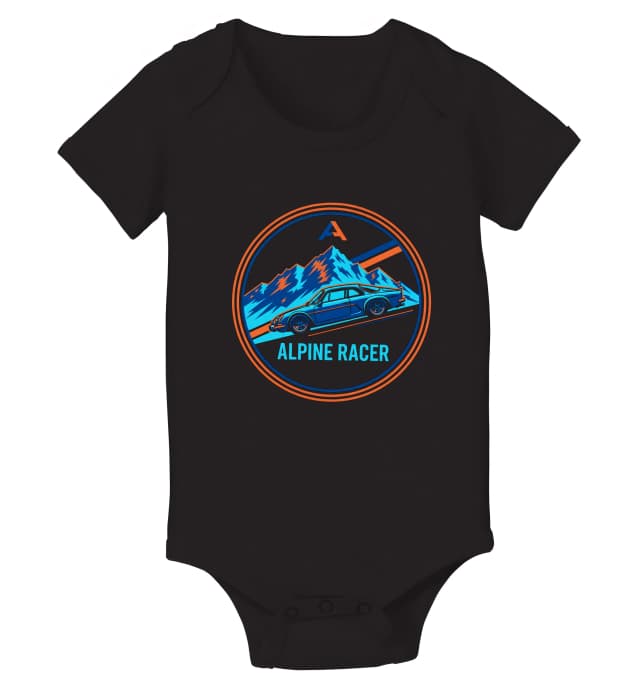Dětské body Noční Alpine Racer Retro Horské Sny V Modré A Oranžové