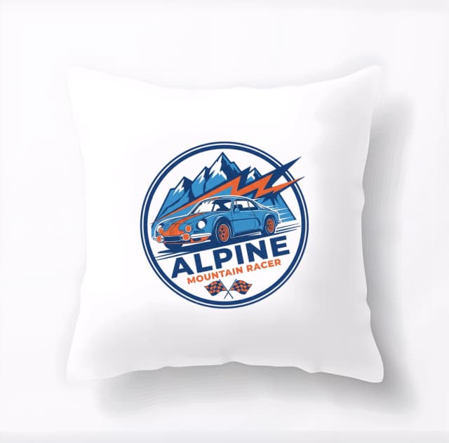 Polštář Alpine Retro Rally Horský Závodník Legendární Auto Alpinská Jízda
