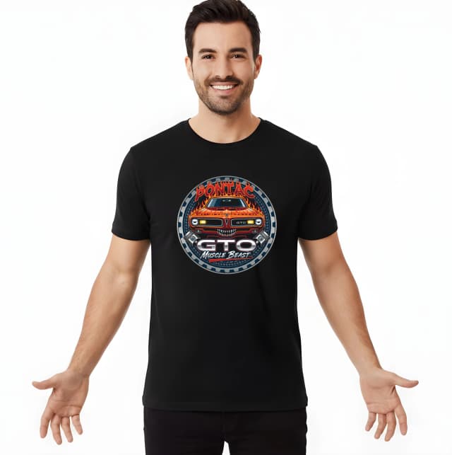 Pánské tričko Plamenná Legenda Pontiac Gto Muscle Beast Svalnatý Klasik S Dravým Úsměvem