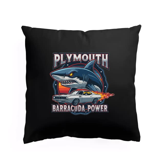 Polštář Plymouth Barracuda Žraločí Síla A Vintage Výkon S Ohnivým Potiskem