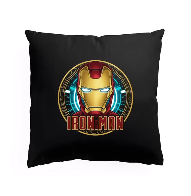 Polštář Stylové Tričko S Iron Man Helmou A Technologickým Designem