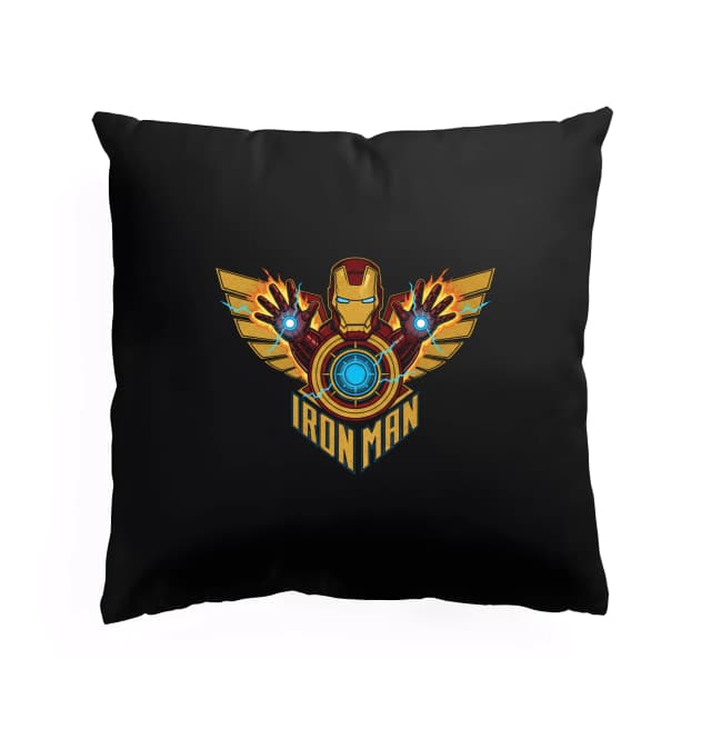 Polštář Epický Iron Man Se Zlatými Křídly A Zářícím Reaktorem