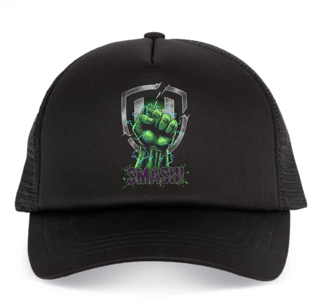 Dětská kšiltovka Hulk Drtivá Zelená Pěst Smash S Blesky A Štítem
