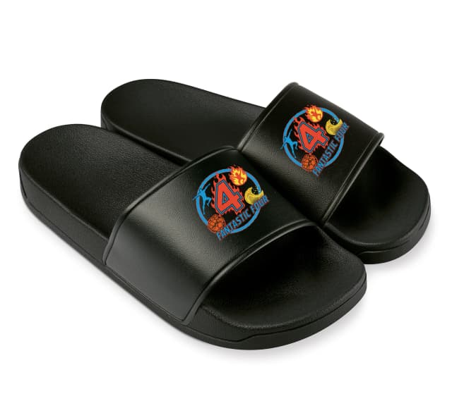Pantofle Retro Hrdinské Logo Fantastic Four Ohnivý Plamen Skála Guma Neviditelná