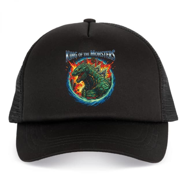 Dětská kšiltovka Zelený Král Monstrů Godzilla King Of The Monsters V Plamenech Města