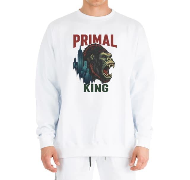 Mikina bez kapuce Primal King Divoký Opičí Král Města V Nočním Světle