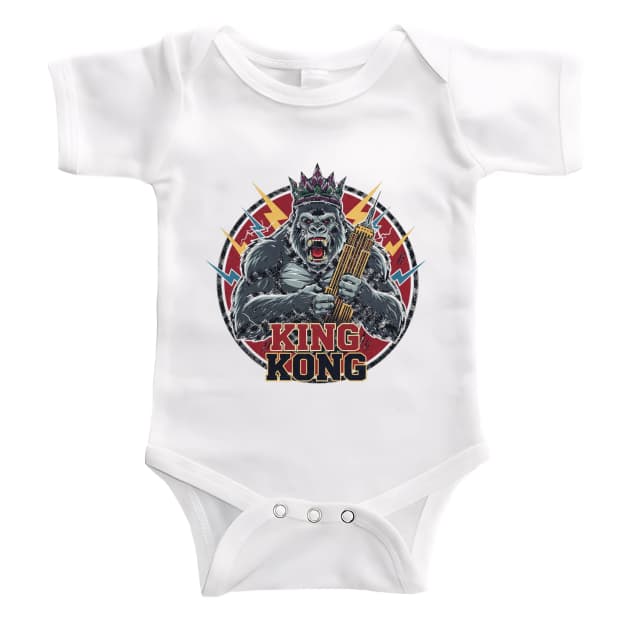 Dětské body Královský Výkřik King Kong S Korunou A Mrakodrapy