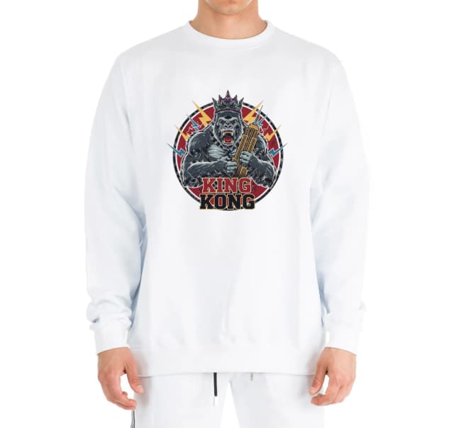 Mikina bez kapuce Královský Výkřik King Kong S Korunou A Mrakodrapy