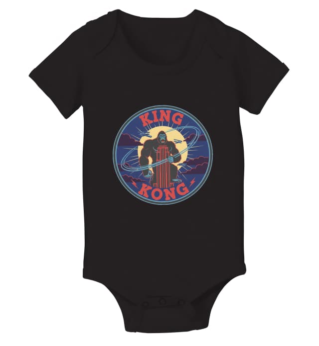 Dětské body Legendární King Kong Na Mrakodrapu V Retro Nočním Odznaku