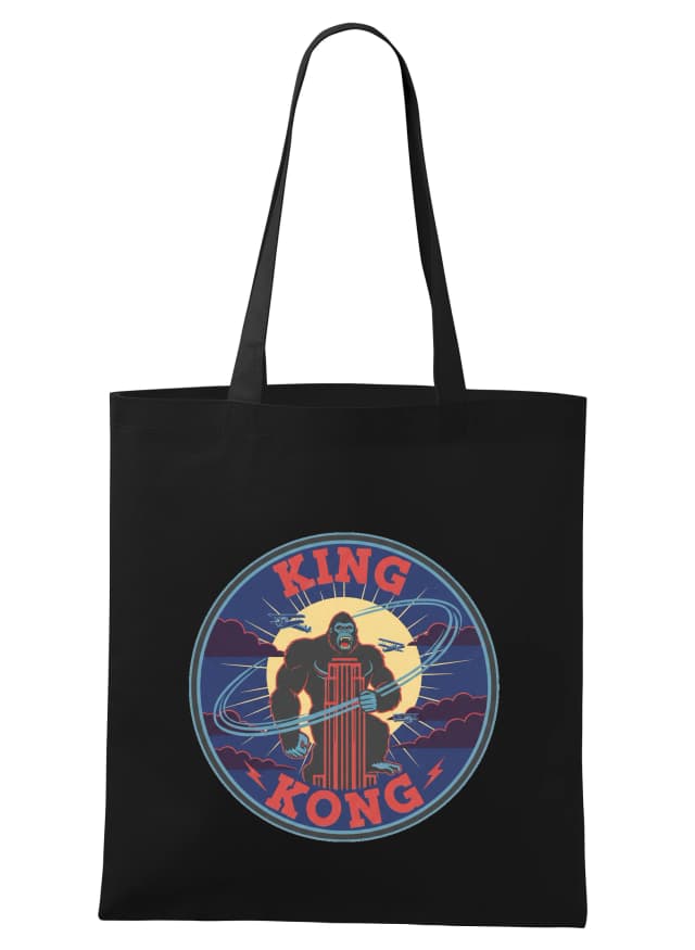 Nákupní taška Legendární King Kong Na Mrakodrapu V Retro Nočním Odznaku