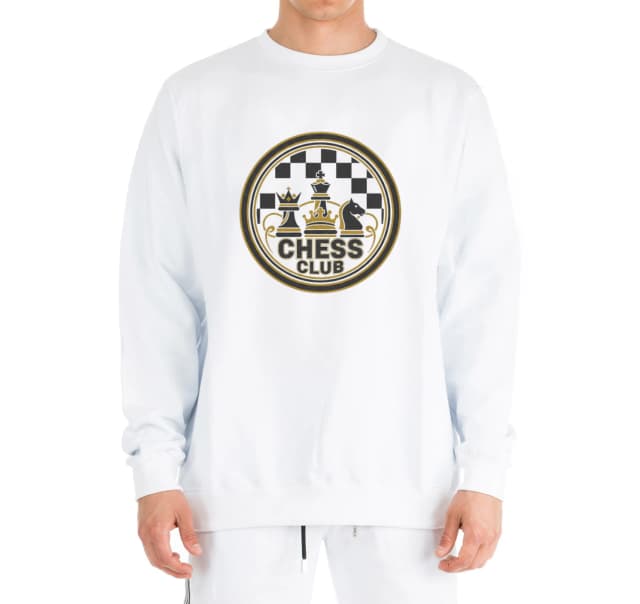 Mikina bez kapuce Královská Zlatá Koruna Šachový Chess Club Emblém