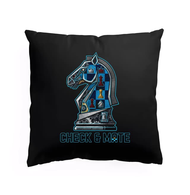 Polštář Neonový Mechanický Jezdec Šachových Bitev Check  Mate
