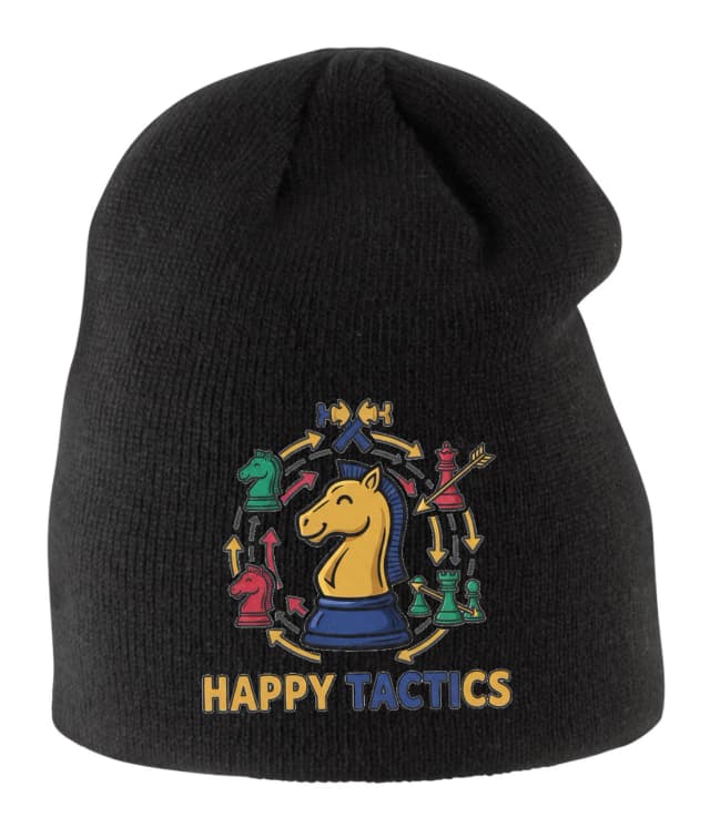 Dětská zimní čepice Šťastný Jezdec Šachové Taktiky Happy Tactics Pro Začátečníky