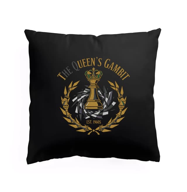 Polštář Šachová Elegance Královny The Queens Gambit V Zlatě