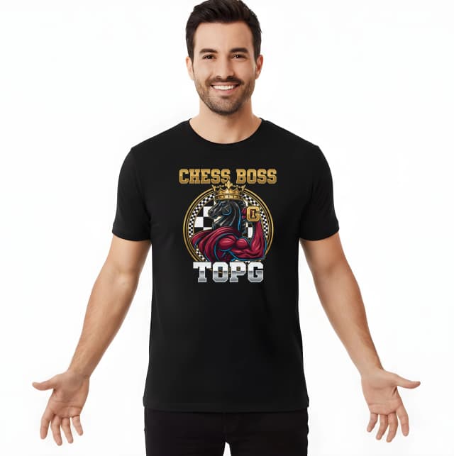 Pánské tričko Šachový Král Rytíř Síly A Strategie Chess Boss Topg