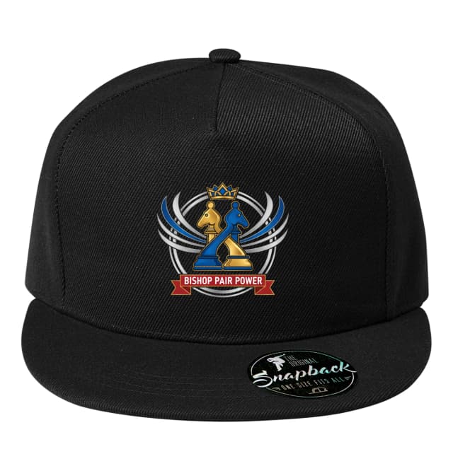 Snapback Královská Síla Bishop Páru Modrozlatá Šachová Ikona