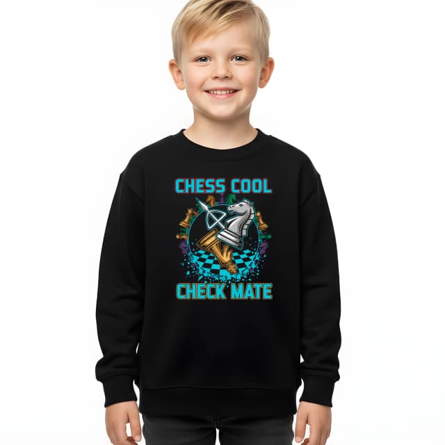 Dětská mikina Šachový Kůň A Král Cool Checkmate Pro Vítěze