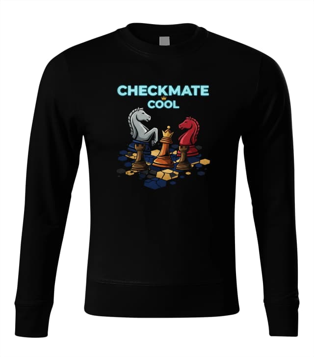 Mikina bez kapuce Checkmate Cool Královská Šachová Výhra Rytířů A Věží