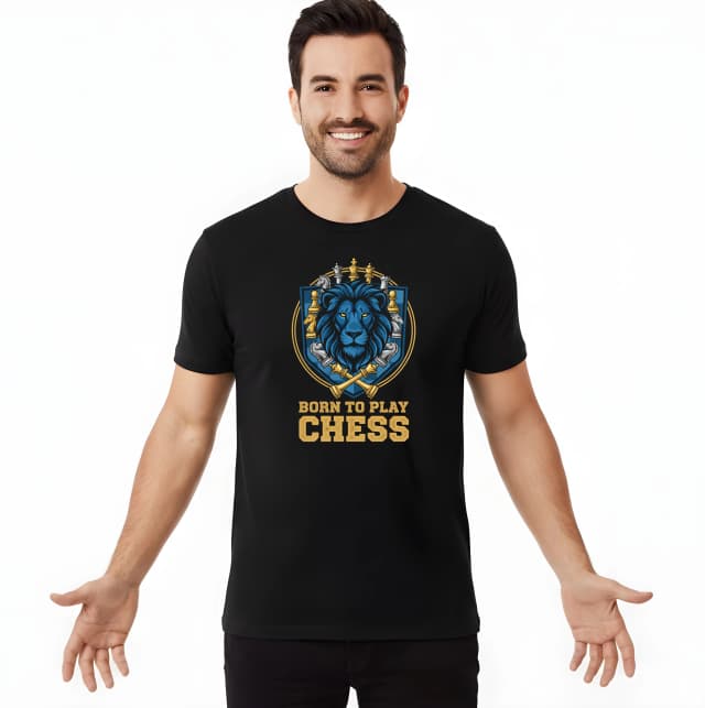 Pánské tričko Královská Síla Šachu Born To Play Chess