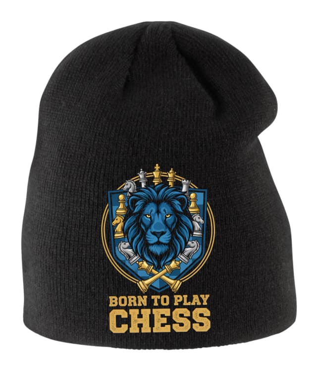Dětská zimní čepice Královská Síla Šachu Born To Play Chess