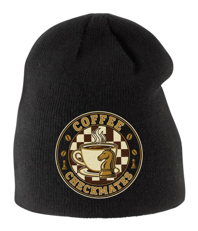 Dětská zimní čepice Kávový Rytíř Na Šachovnici  Espresso Mat A Taktika
