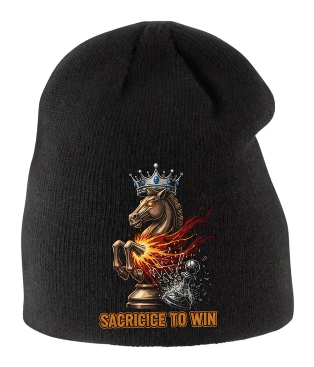 Dětská zimní čepice Šachový Ohnivý Jezdec Oběť Pro Vítězství Sacrifice To Win