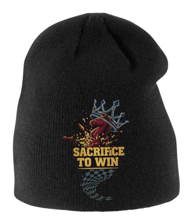 Dětská zimní čepice Šachová Oběť Pro Vítězství Sacrifice To Win S Královským Jezdcem