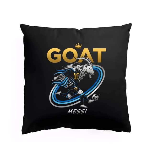 Polštář Messi Goat Zlatý Král Fotbalu Legenda Dribling A Gólový Génius