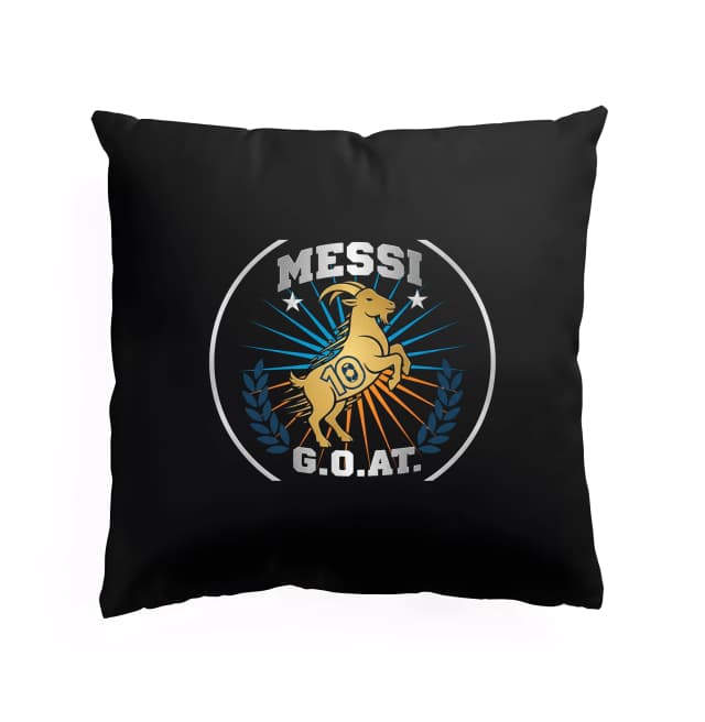 Polštář Messi Goat Zlatý Symbol Fotbalové Legendy A Vítězství