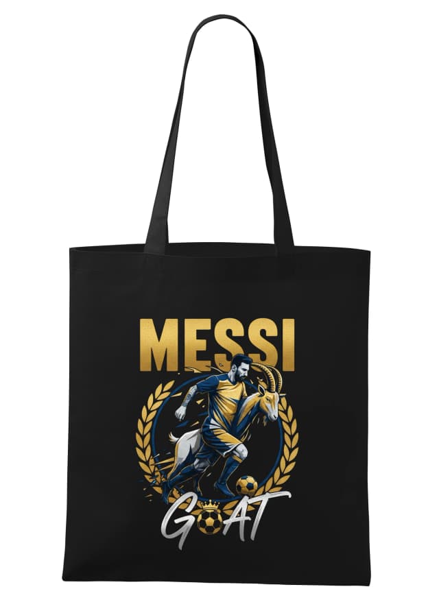 Nákupní taška Messi Goat Zlatý Věnec A Koruna Fotbalového Génia