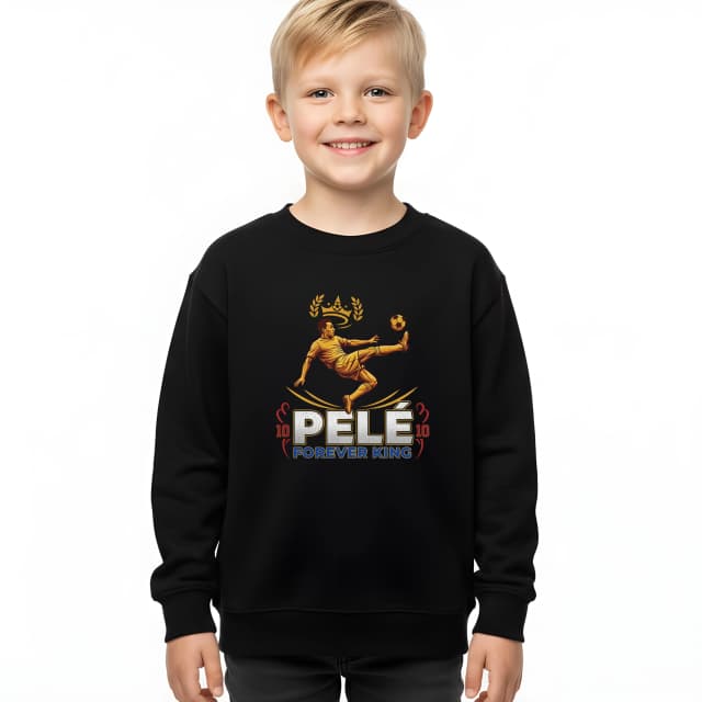 Dětská mikina Pelé Forever King Zlatý Majestát Kopané A Gól Z Nůžek
