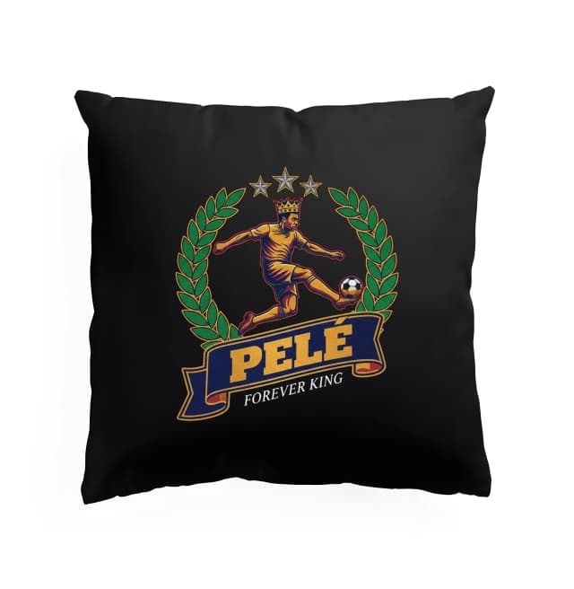 Polštář Pelé Věčný Král Fotbalu S Vavřínovým Věncem A Třemi Hvězdami