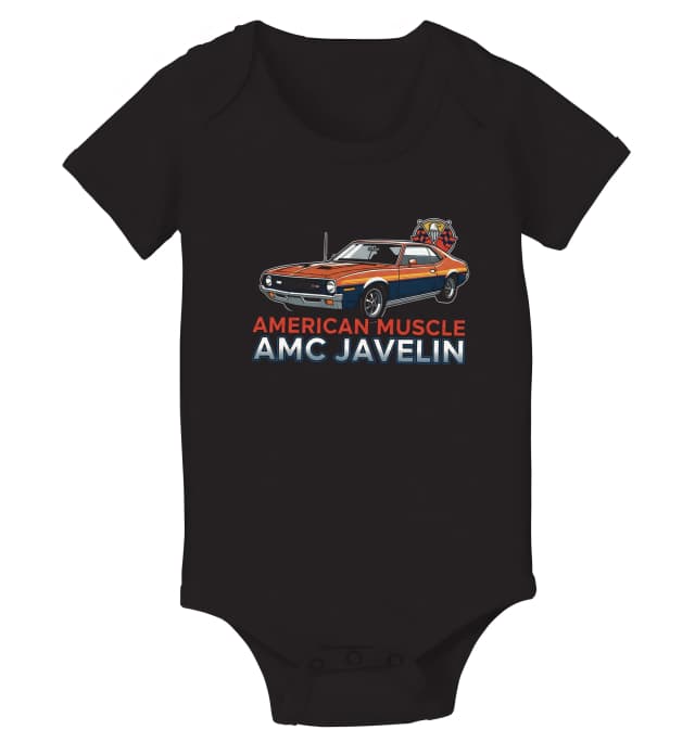 Dětské body Klasický American Muscle Amc Javelin Retro Pruhované Barvy A Síla 70 Let