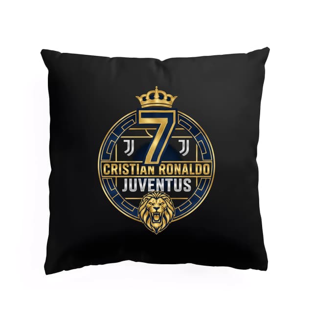 Polštář Královský Emblém Cr7 Juventus Zlatý Lev Koruna A Vítězný Styl