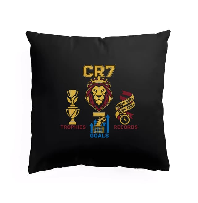 Polštář Cr7 Královská Síla Lev Trofeje Góly A Rekordy Zlaté Éry