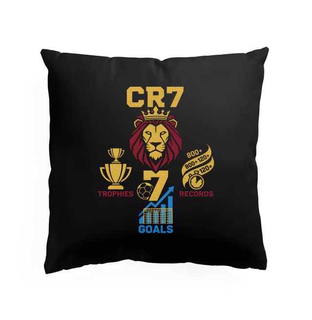 Polštář Cr7 Král Gólů A Rekordů Lev S Trofejemi