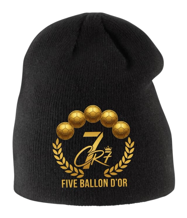 Dětská zimní čepice Cr7 Zlatý Oblouk Pěti Ballon Dor Královské Logo Ikona Fotbalu