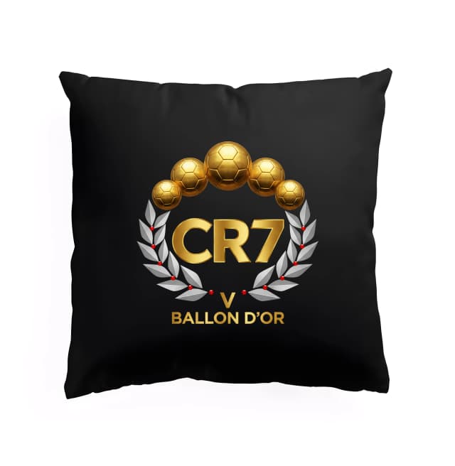 Polštář Cr7 Pětinásobný Ballon Dor Zlatá Vavřínová Oslava