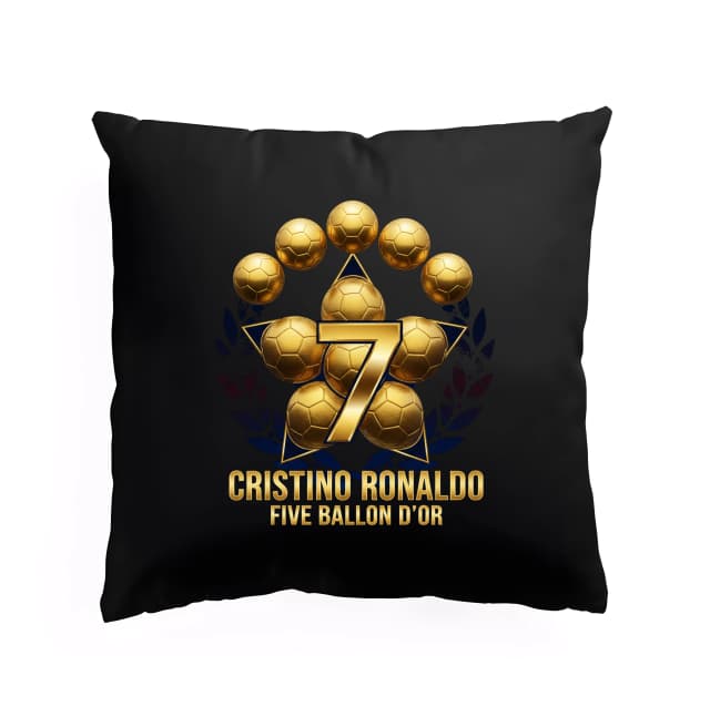 Polštář Cristiano Ronaldo Cr7 Zlatá Sedmička Ballon Dor Ikonická Kolekce Trofejí