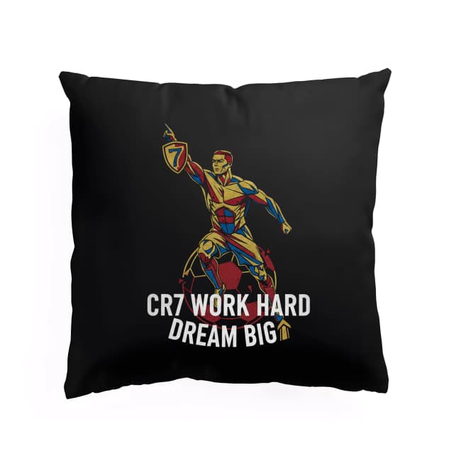 Polštář Cr7 Work Hard Dream Big Fotbalová Ikona Šampion Pracuj Tvrdě Sni Velké
