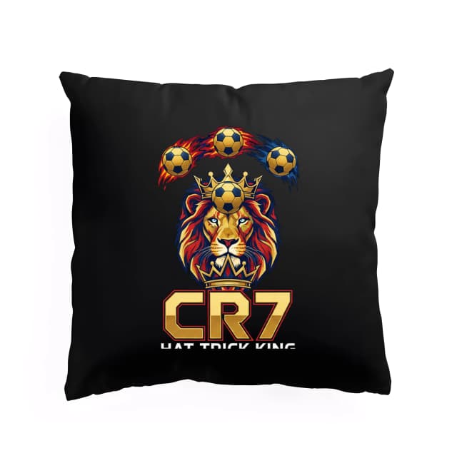 Polštář Cr7 Hat Trick Král Lev S Korunou A Fotbalovými Zlatými Míči