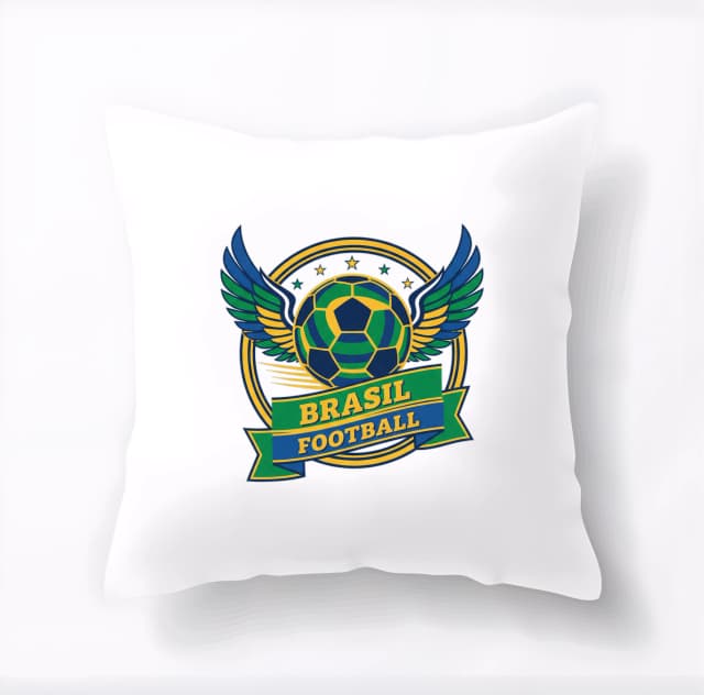 Polštář Křídla Vítězů Brasil Football  Retro Brazilský Fotbalový Emblém