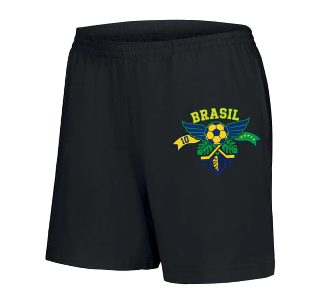 Dámské šortky Brazil Fotbalový Emblém Křídla Číslo 10 Tropické Listy A Hvězdy