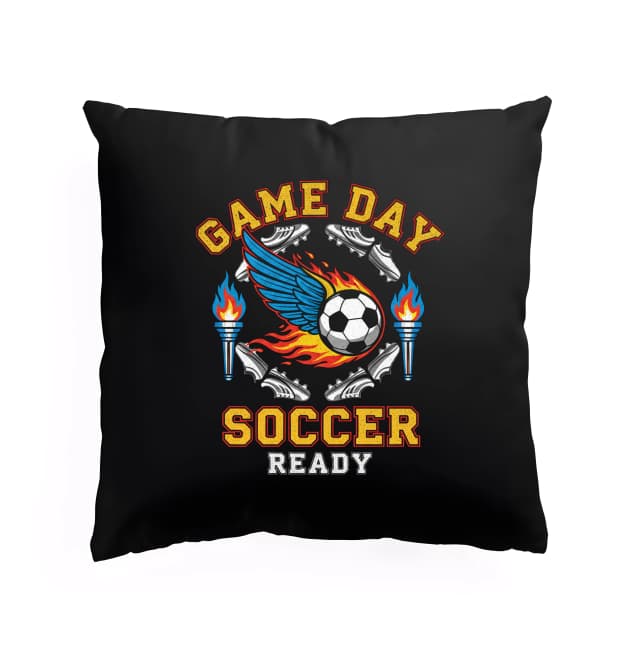 Polštář Game Day Fotbalové Křídlo A Plameny Připraveno Na Zápas