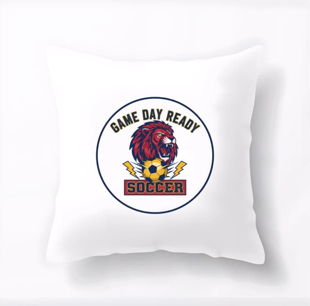 Polštář Lví Hrdost A Blesk Game Day Ready Fotbalová Síla A Hráčův Řev