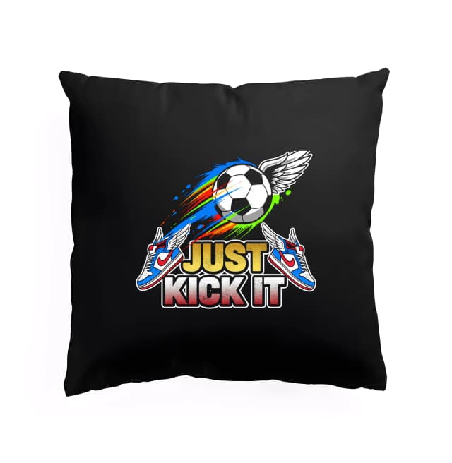 Polštář Fotbalové Křídla Létající Kopačky A Barevný Míč  Just Kick It