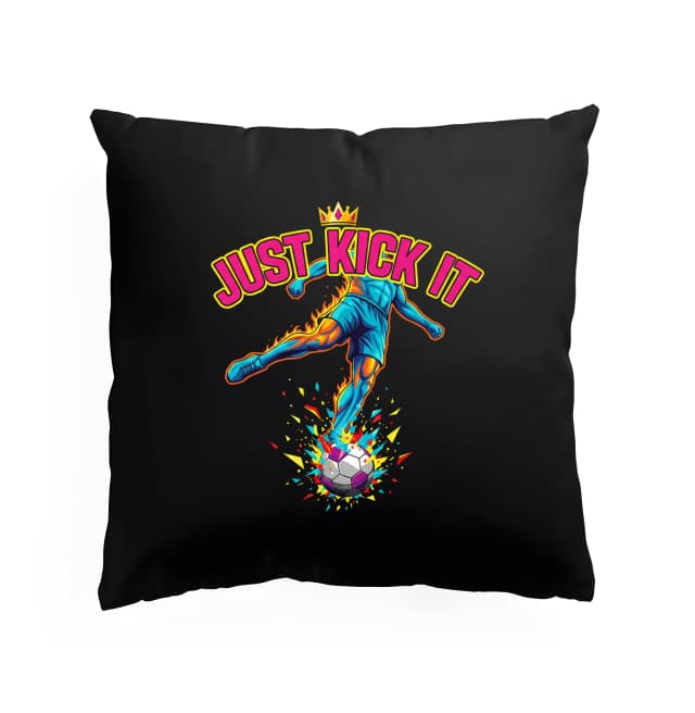 Polštář Královský Fotbalový Výkop Exploze Barev A Energie Just Kick It