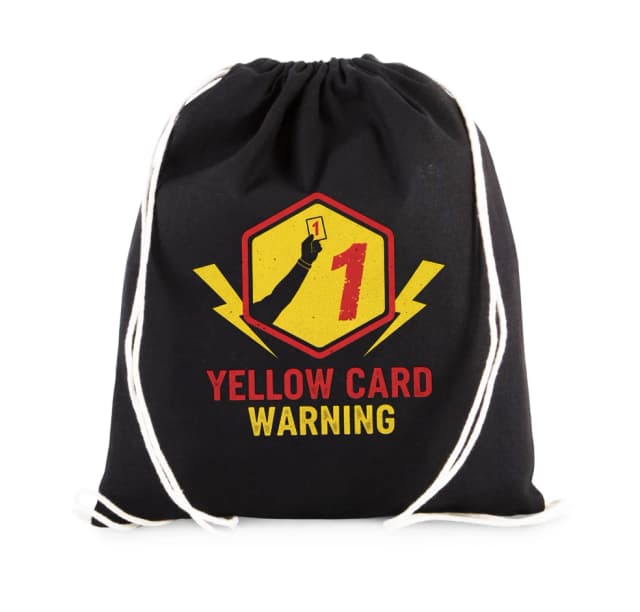 Vak na záda Yellow Card Varování Fotbalové Výstražné Logo S Blesky A Jedničkou